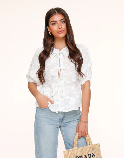 Luna | Biely kvetinový top