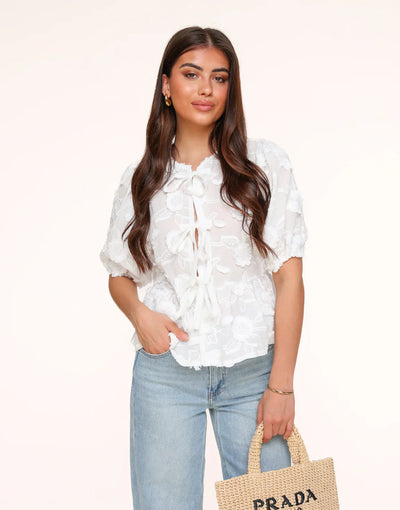Luna | Biely kvetinový top