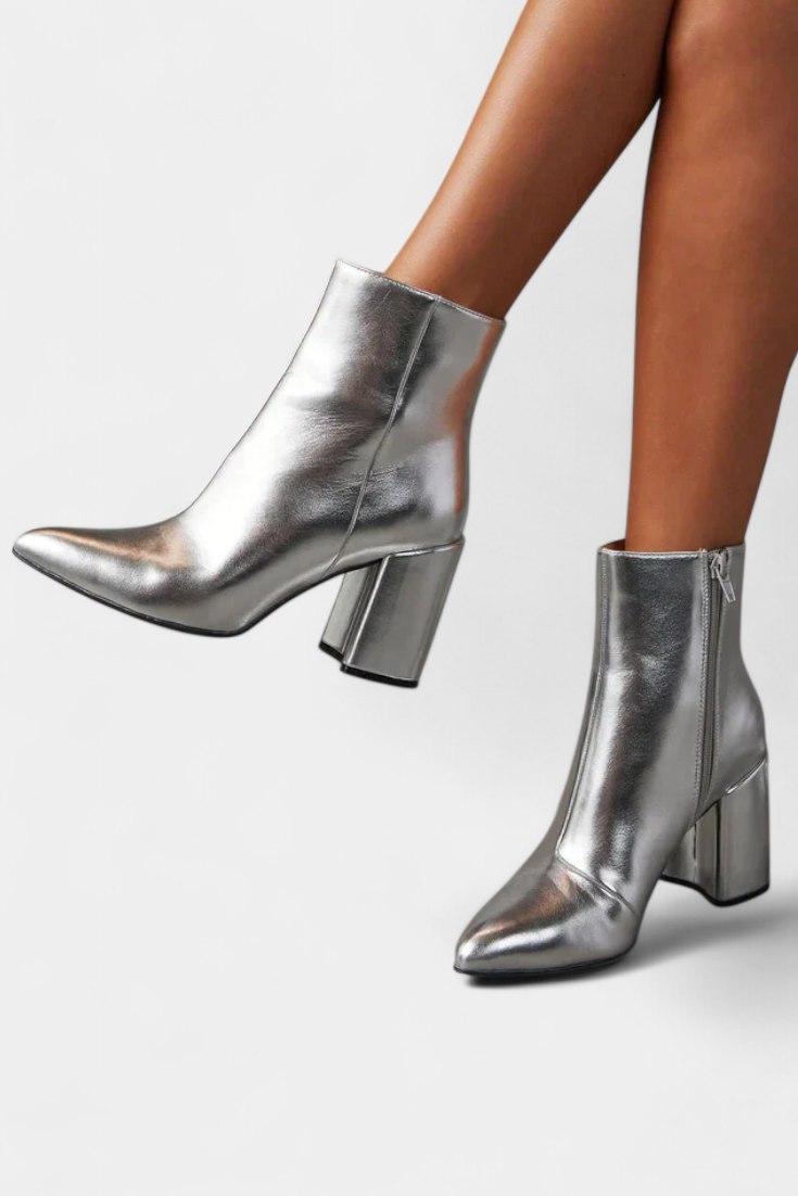 Ralica Botas de Tobillo Metálicas Plateadas.